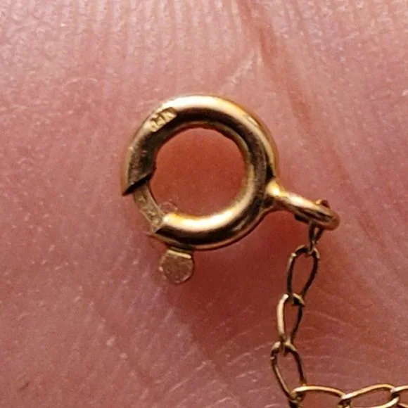 14K Necklace with Jade Fruit and 14K Michael Anthony Charm - Picture 4 of 8